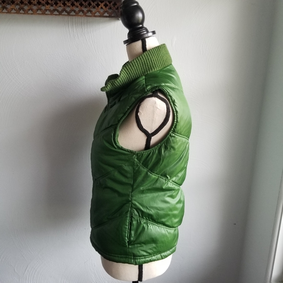 Old Navy Green Puffer Vest Sz S - Picture 2 of 5